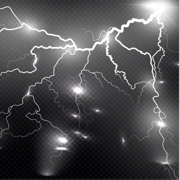 闪电闪电。雷击，强烈的电爆炸图片下载