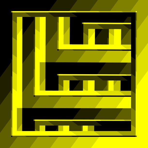 几何形状，图案和设计生动的黄色在黑色和灰色的背景图片下载