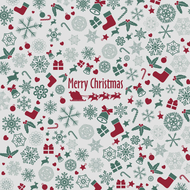 背景图案点缀着圣诞物品图片下载
