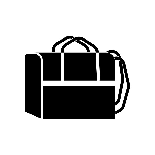 剪影的快递袋，冰箱袋的食品运送，储存和携带货物图片下载