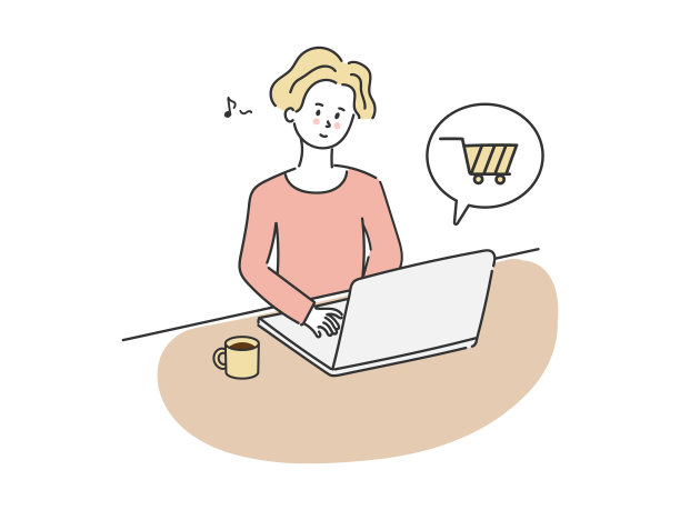 在电脑上购物的人图片下载