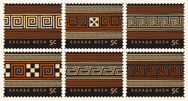 一套以古希腊为主题的邮票图片下载