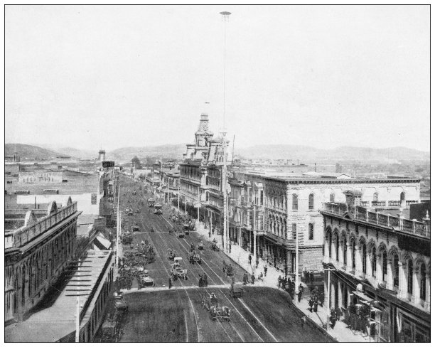 古董照片:主街，洛杉矶，加利福尼亚图片下载