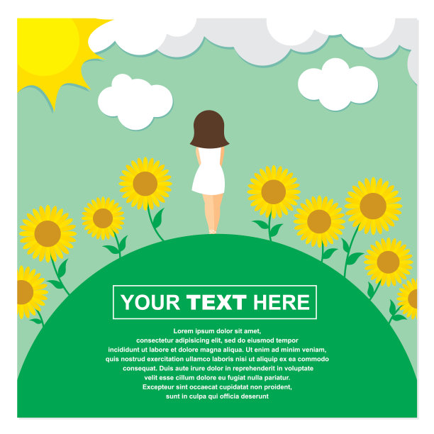 夏季女孩主题的背景设计图片下载