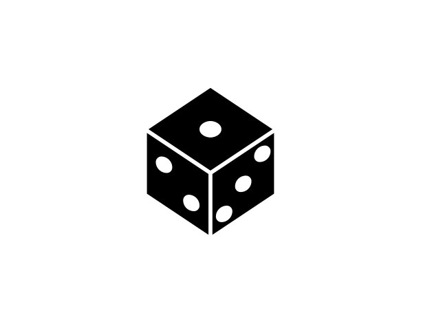 双陆骰子矢量图标。孤立的游戏模平符号图片下载