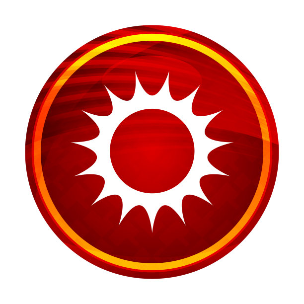 太阳图标创意红圆按钮插画设计图片下载