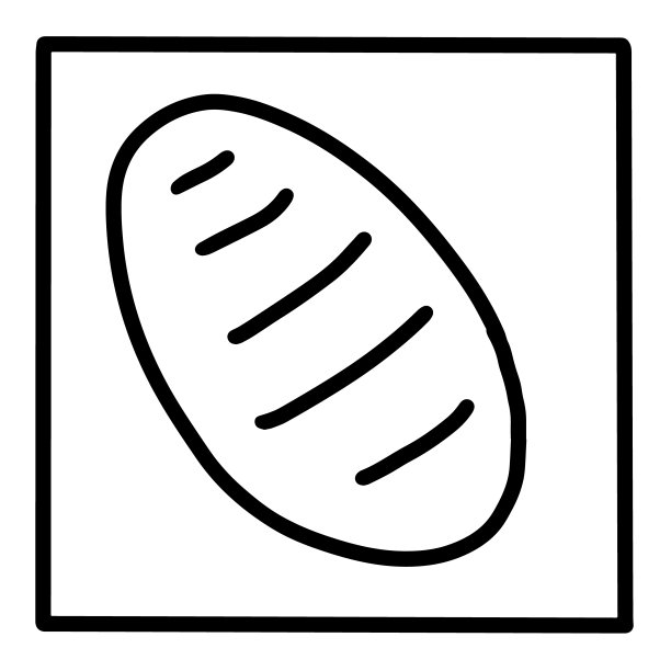 面包手绘矢量图标涂鸦标志在卡通风格的黑白对比图片下载