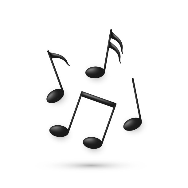 黑色音量音乐音符符号或图标。矢量插图孤立在白色背景图片下载