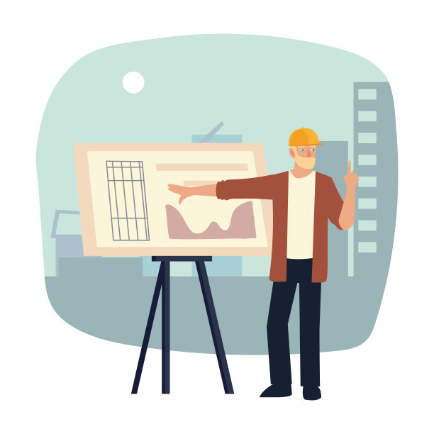 男性建筑师与蓝图在工作场所图片下载