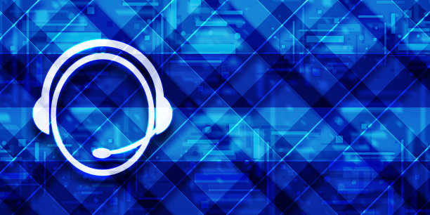 客户关怀服务图标现代玻璃蓝色旗帜背景图案插图图片下载