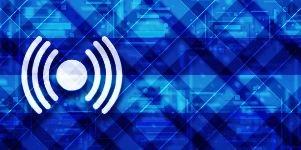 网络信号图标现代玻璃蓝色旗帜背景图案插图图片下载