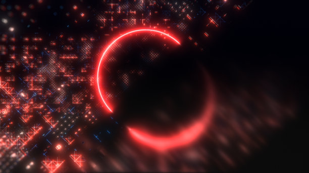 网络霓虹圈背景。区块链和加密概念插图图片下载