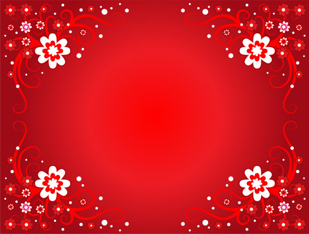 矢量花红牌边框背景图片下载