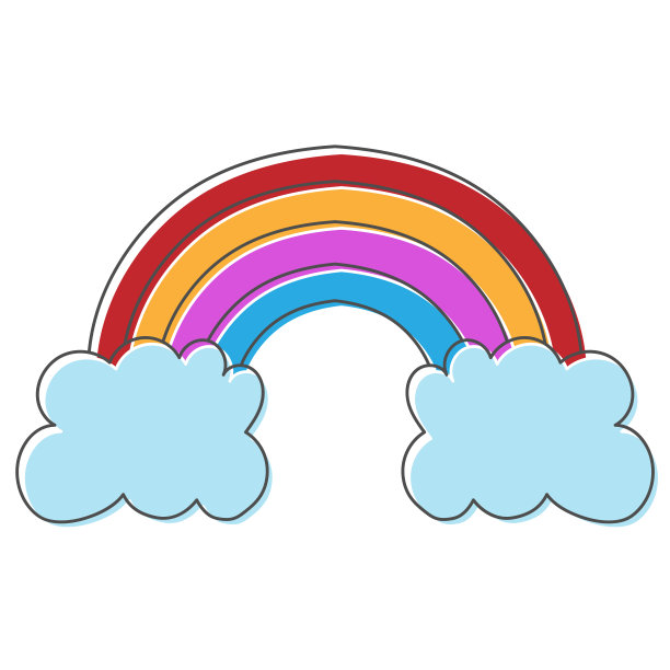 彩虹手绘设计矢量插图图片下载