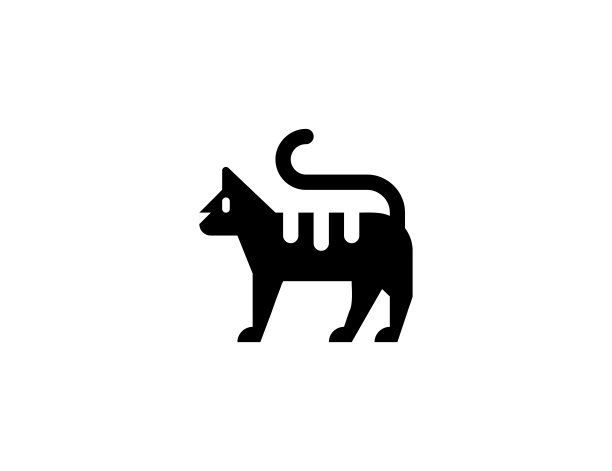 猫矢量图标。孤立的野猫或家猫平标志图片下载