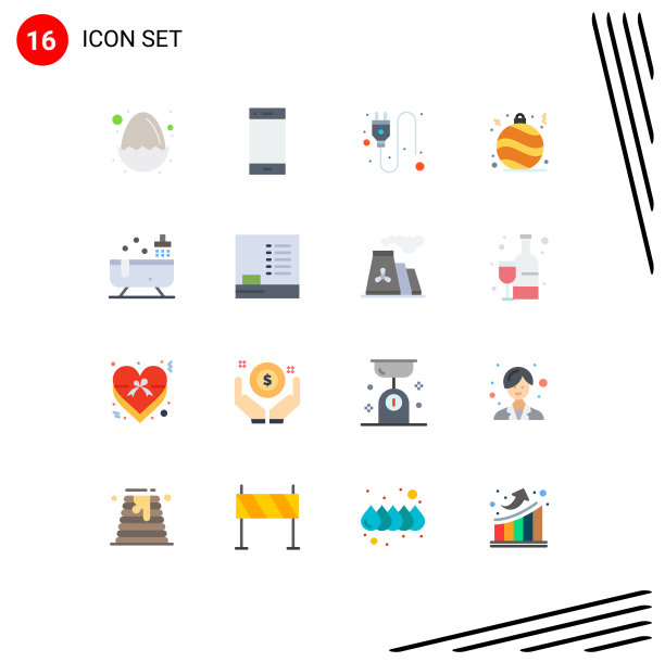 16个创意图标的现代标志和符号图片下载