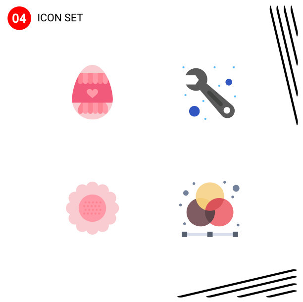 设置4个现代UI图标符号复活节图片下载