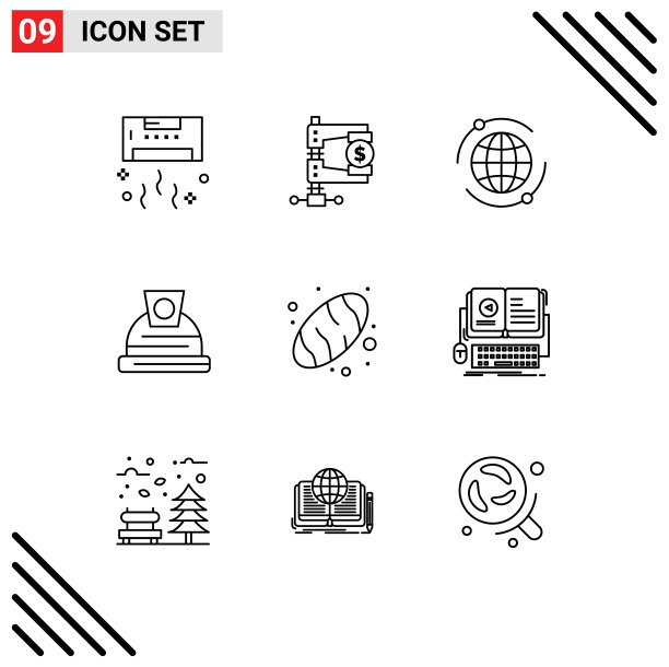 移动界面大纲集9个象形图图片下载