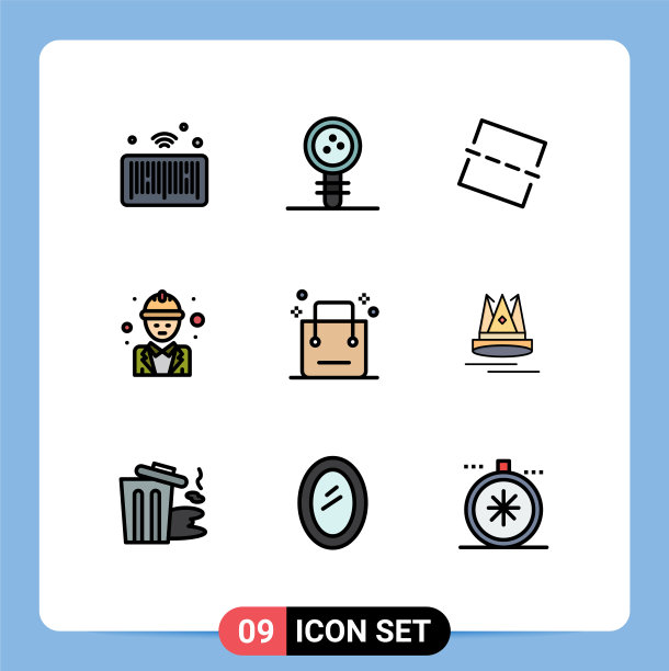 组9现代填充线平面颜色集图片下载