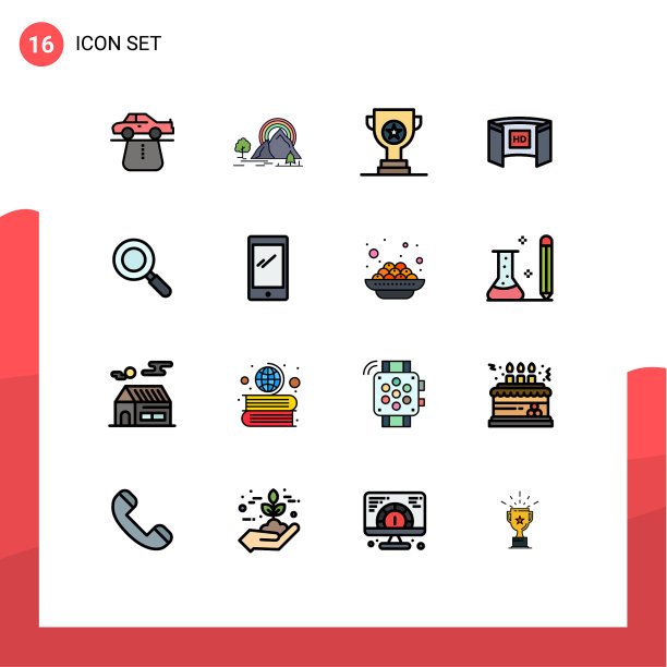 16平面颜色填充线概念的网站图片下载