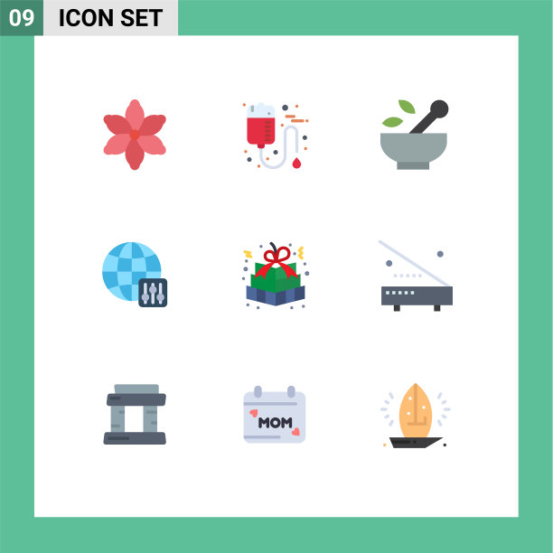 9种适用于网络和移动的通用平面颜色图片下载