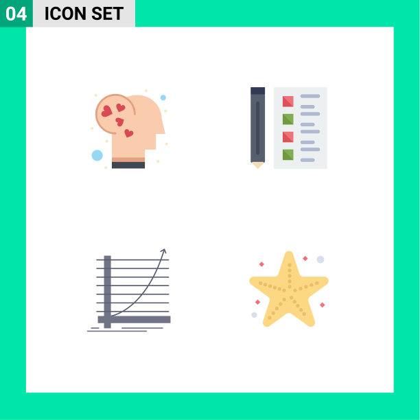 4平面图标概念的网站，移动和应用程序图片下载