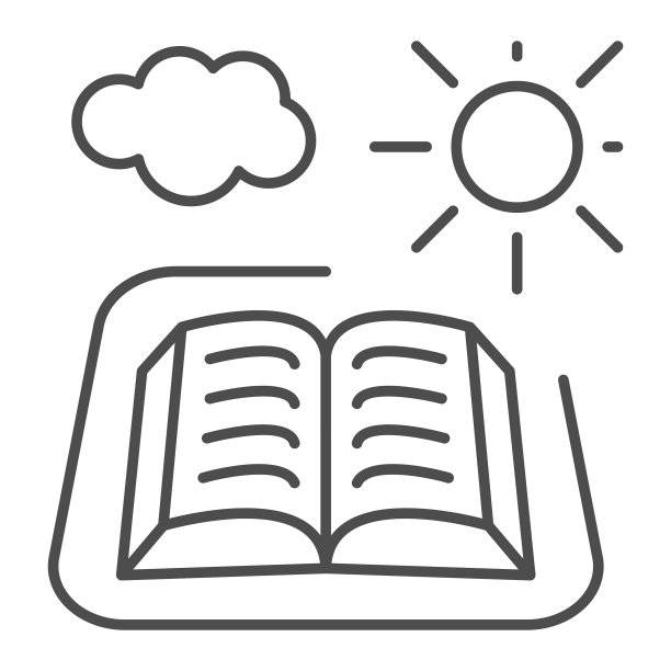 用日云细线打开书的图标图片下载