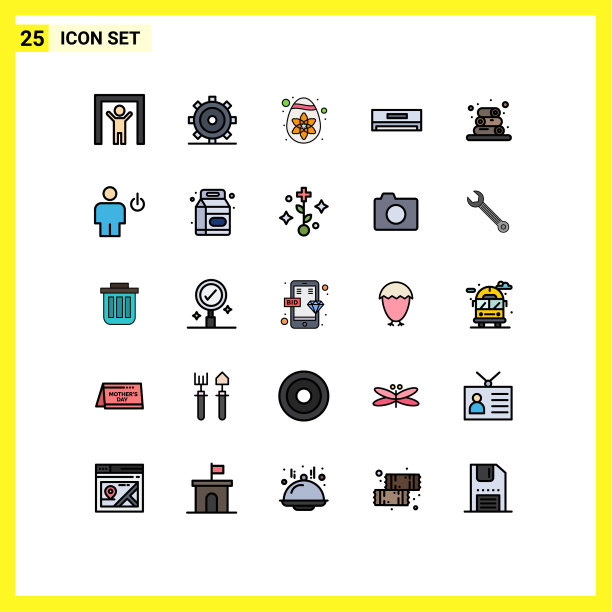 25个创意图标的现代符号和符号图片下载