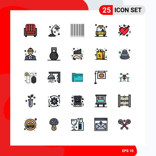 25个通用填充线平色标志符号图片下载