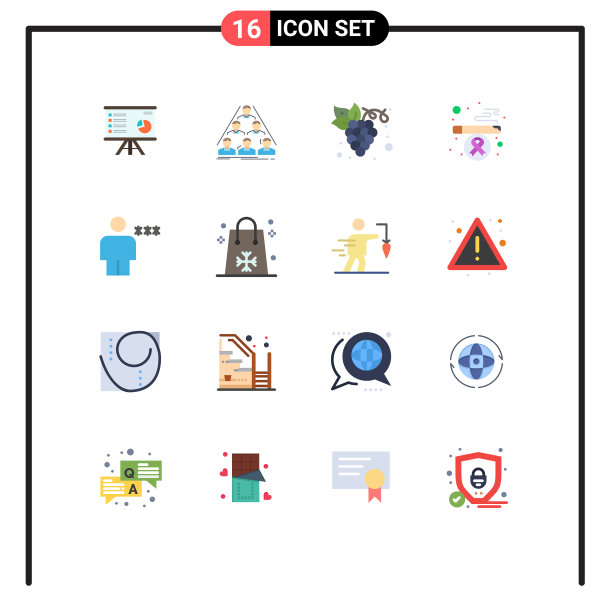 象形图设置16个简单的健康平色图片下载