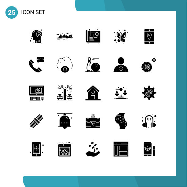 现代设置了25个立体象形文字和符号等图片下载