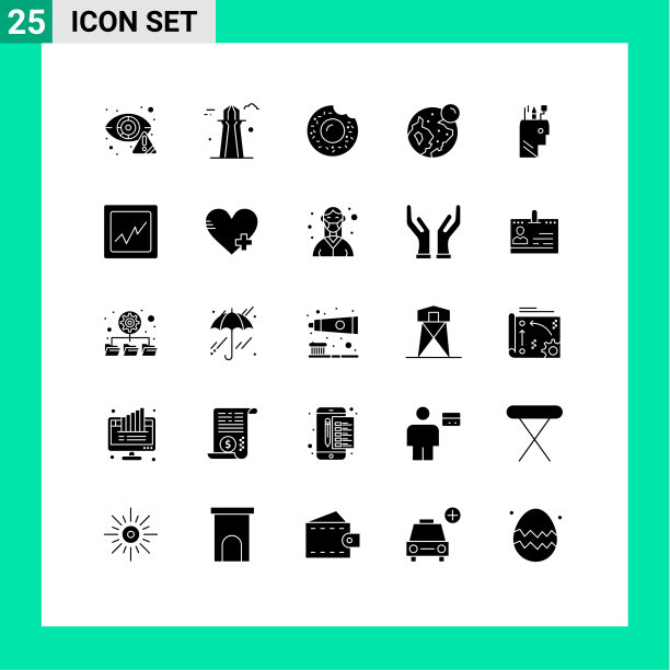 25固体字形概念的网站移动和图片下载