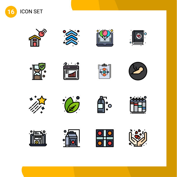 设置16个现代UI图标符号来表示时间图片下载