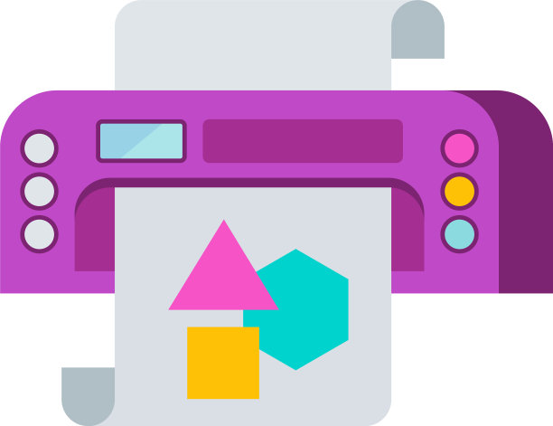 彩色印刷平面卡通的打印机图片下载