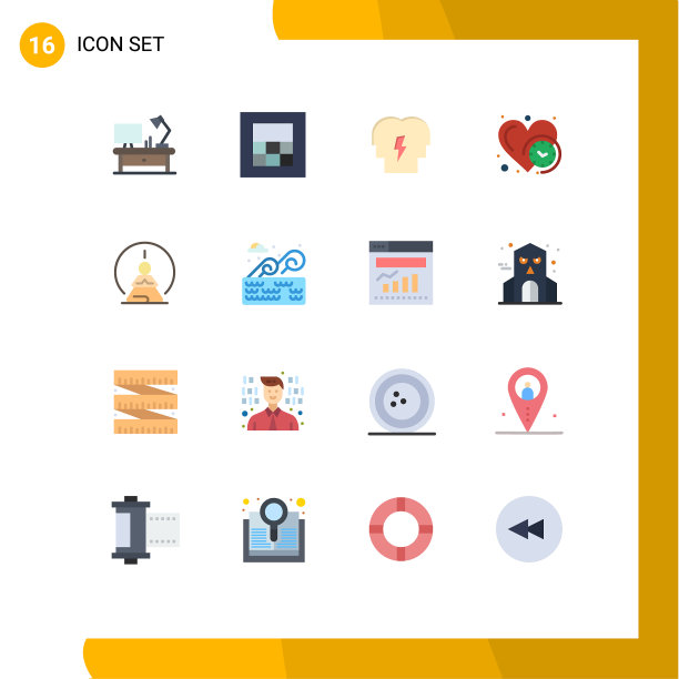 16组现代平面颜色设置为心理图片下载