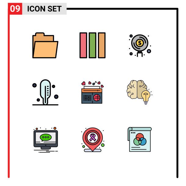 9主题填充线平色和可编辑图片下载