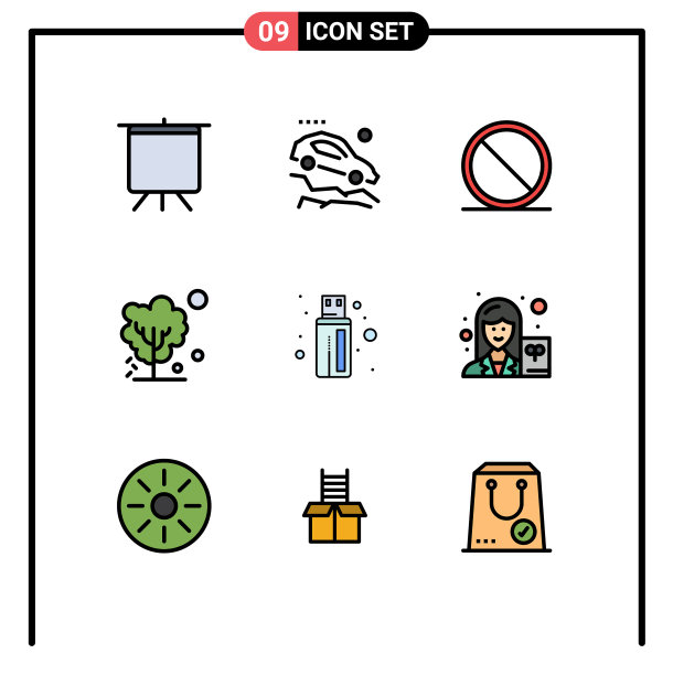 用户界面包9基本填充线平图片下载