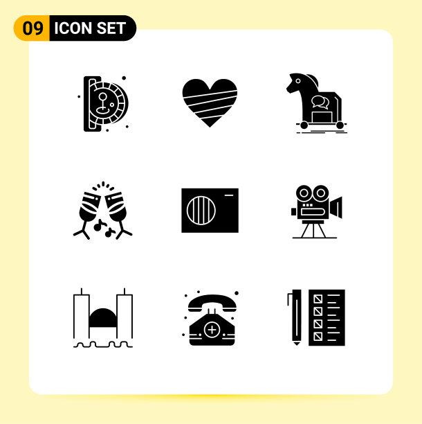 移动界面立体字形设置9个象形图图片下载