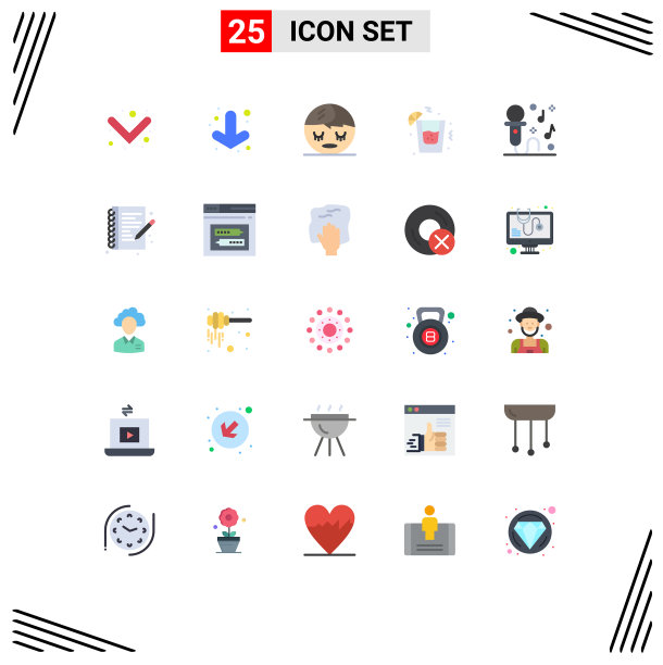 25个通用的平面颜色标志标志互联网图片下载