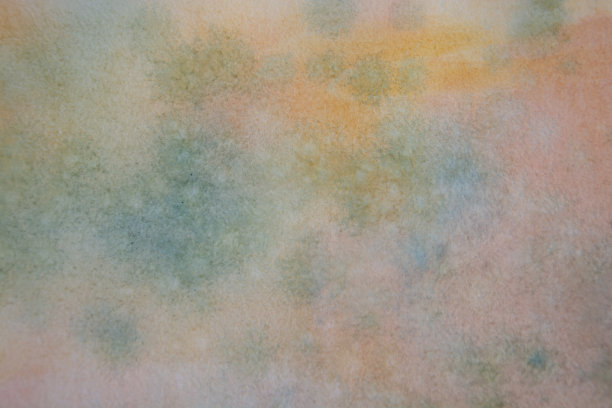 背景抽象水彩画在纹理纸上，粉红色，蓝色和橙色图片下载