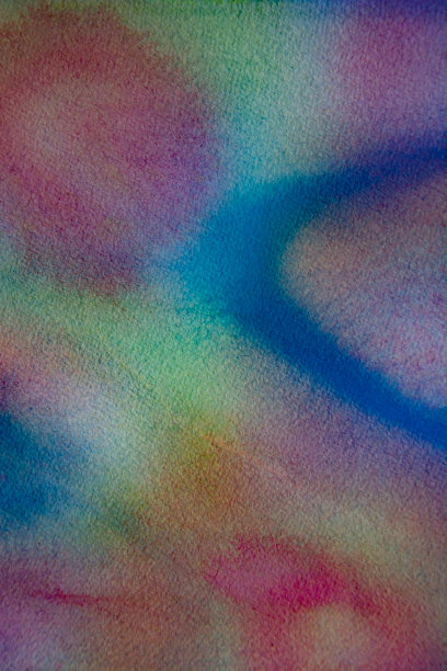 背景抽象水彩画在纹理纸上，粉红色，蓝色和橙色图片下载