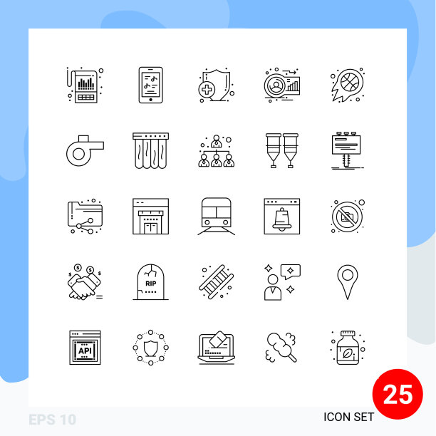 用户界面包25个基本线球图片下载