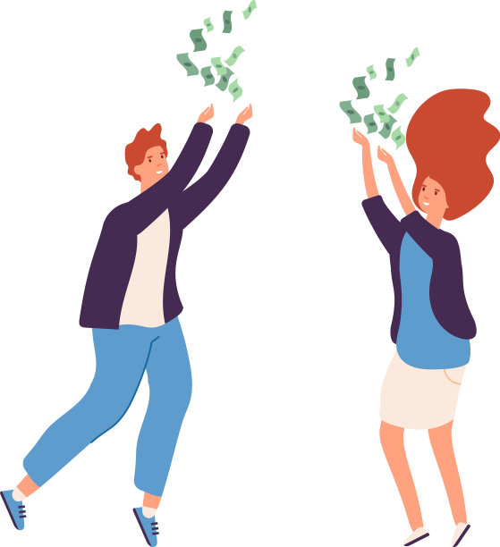 雨从现金，人欢喜财富，人图片下载