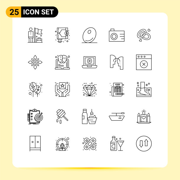 线包25个通用符号订婚图片下载