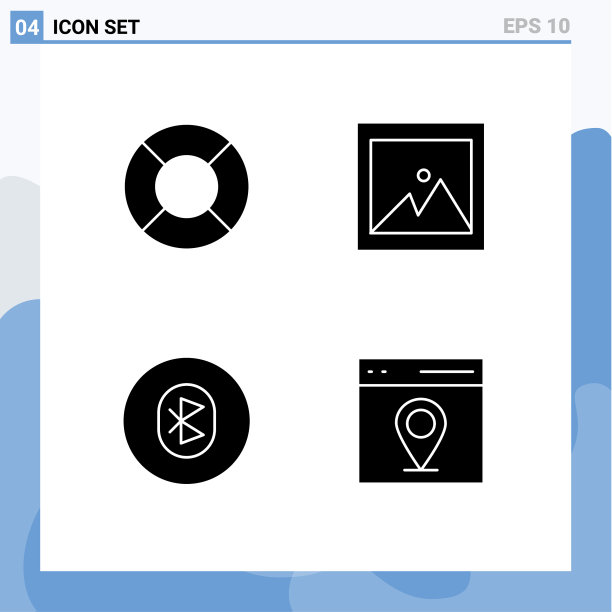 用户界面包4个基本立体字形图片下载