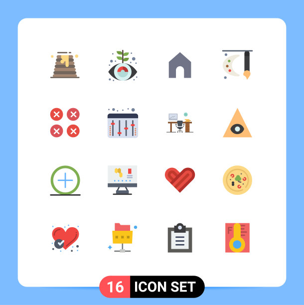 包16个创意平面颜色创意图片下载