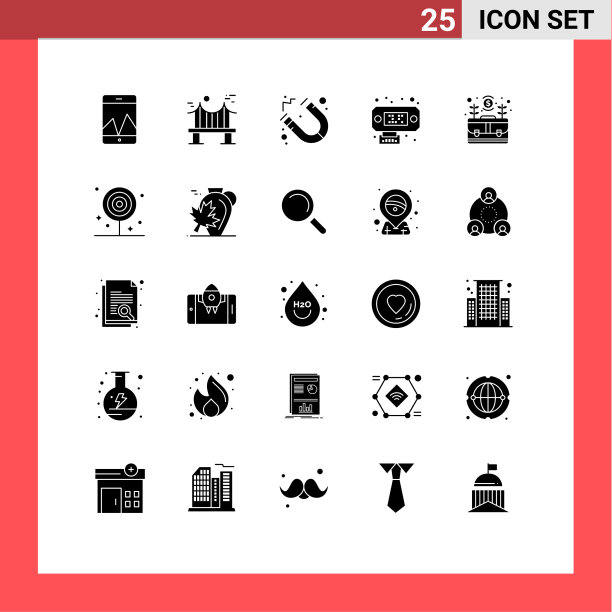 股票图标包25行符号和符号图片下载