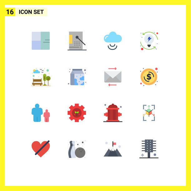 16种适用于网络和移动的通用平面颜色图片下载