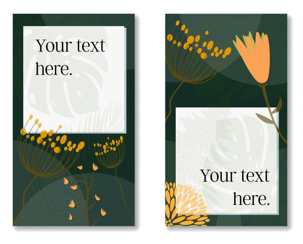 多页花卉和植物布局模板与复制空间图片下载