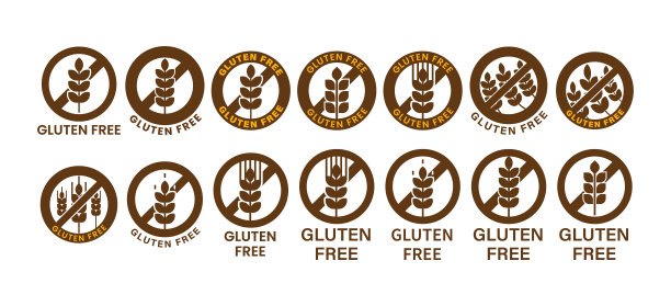 划掉标志与小麦穗或小麦穗图标。图片下载